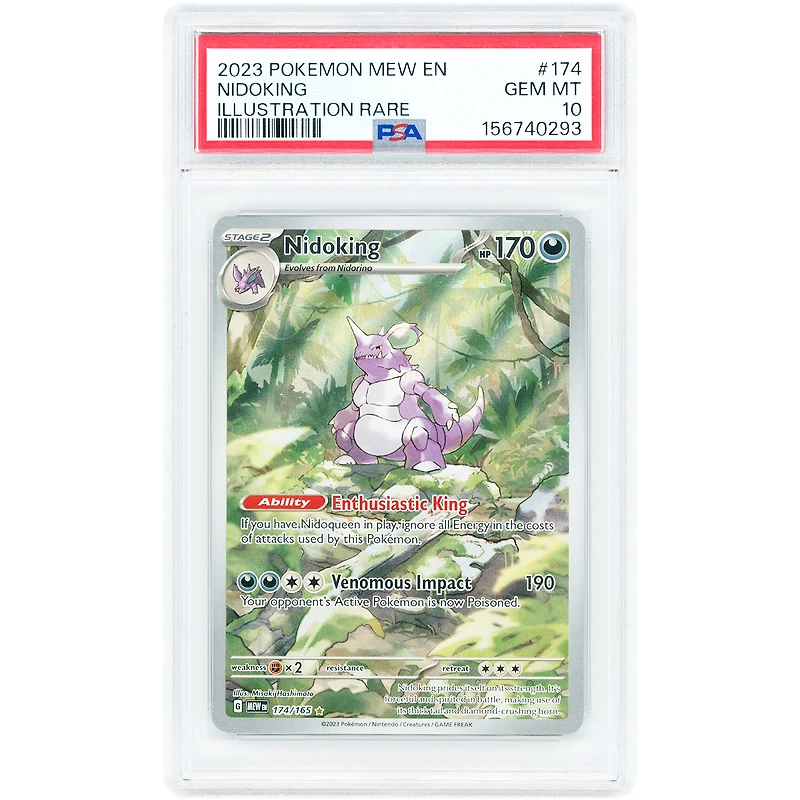 Nidoking 2023 Pokemon Scarlet & Violet 151 Illustration Rare #174 PSA Authenticated 10 Card