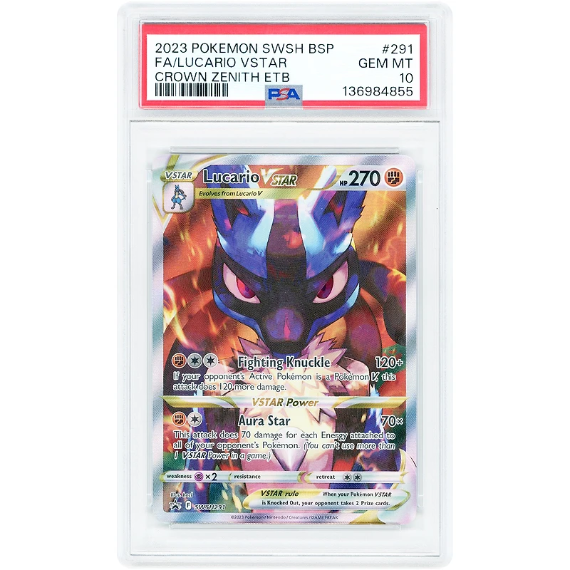 Lucario VSTAR 2023 Pokemon Sword & Shield Black Star Promo #SWSH291 PSA Authenticated 10 Card