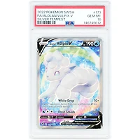 Alolan Vulpix V 2022 Pokemon Silver Tempest Full Art Ultra Rare #173 PSA Authenticated 10 Card