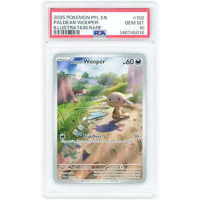 Paldean Wooper 2025 Pokemon Phantasmal Flames Illustration Rare #102 PSA Authenticated 10 Card