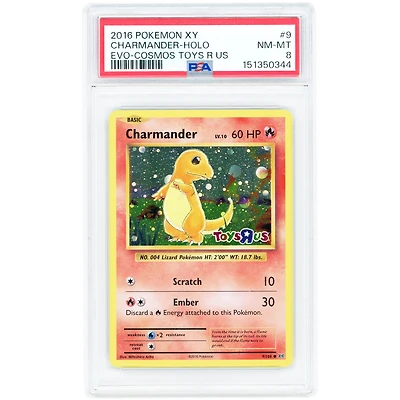 Charmander 2016 Pokemon XY Evolutions Cosmos Toys R Us Holo #9 PSA Authenticated 8 Card