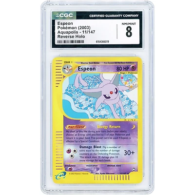 Espeon 2003 Pokemon Aquapolis Reverse Holo #11 CGC Authenticated 8 Card