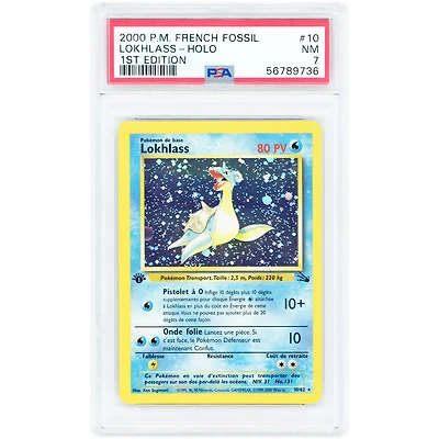 Lokhlass 2000 Pokemon French Fossil Holo Rare 1st Edition #10 PSA Authenticated 7 Card