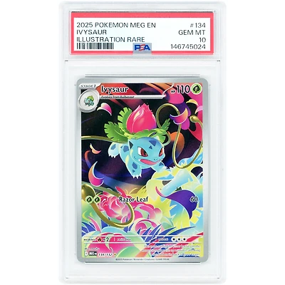 Ivysaur 2025 Pokemon Mega Evolution Illustration Rare #134 PSA Authenticated 10 Card