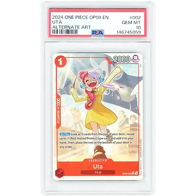 Uta 2024 One Piece Emperors in the New World Alternate Art #OP09-002 PSA Authenticated 10 Card