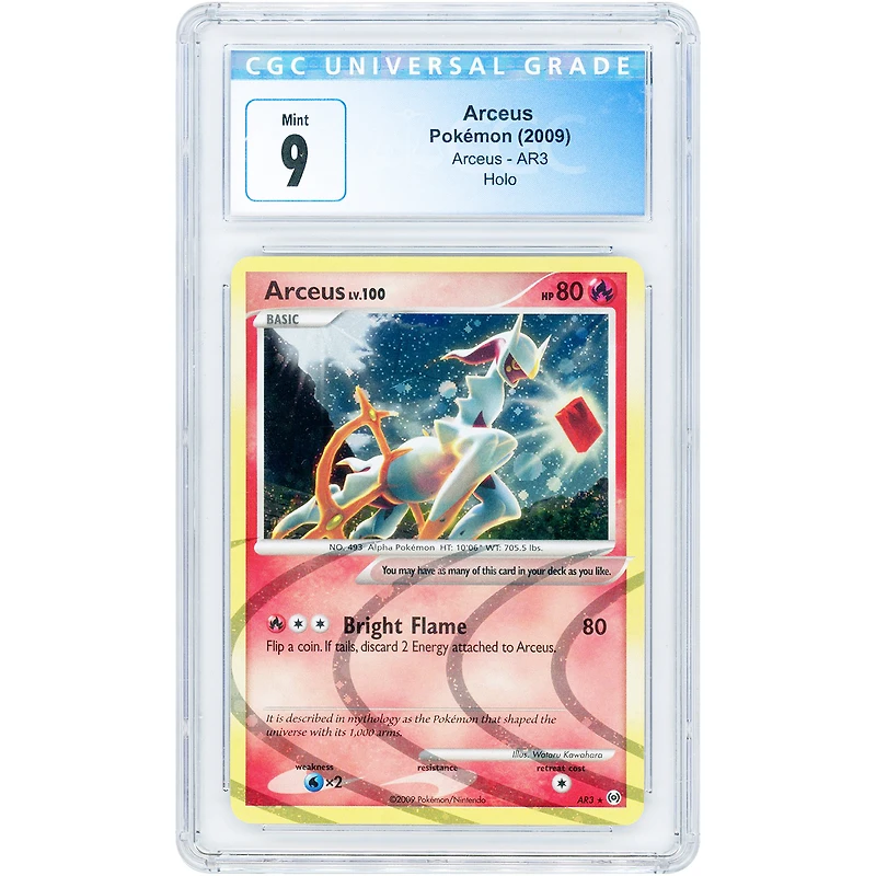 Arceus 2009 Pokemon Platinum Arceus Holo Rare #AR3 CGC Authenticated 9 Card