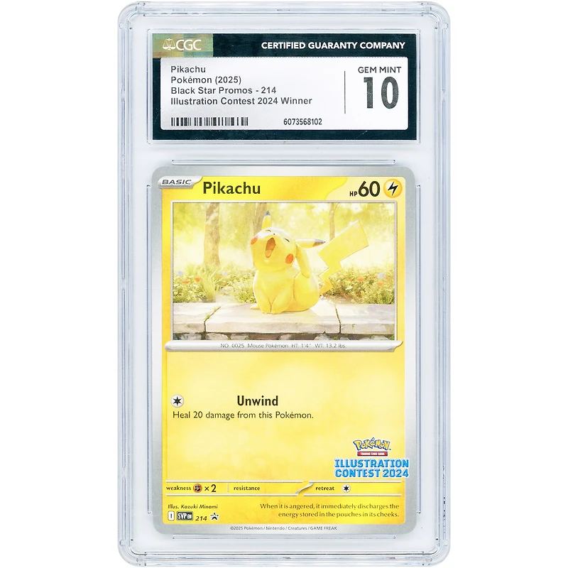 Pikachu 2025 Pokemon Scarlet & Violet Illustration Contest '24 Black Star Promo #214 CGC Authenticated 10 Card