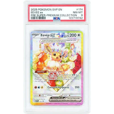 Eevee EX 2025 Pokemon Scarlet & Violet Prismatic Super Premium Collection Black Star Promo #174 PSA Authenticated 8 Card