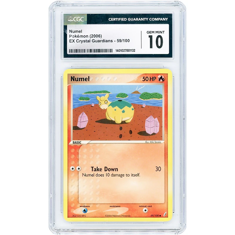 Numel 2006 Pokemon EX Crystal Guardians Common #59 CGC Authenticated 10 Card