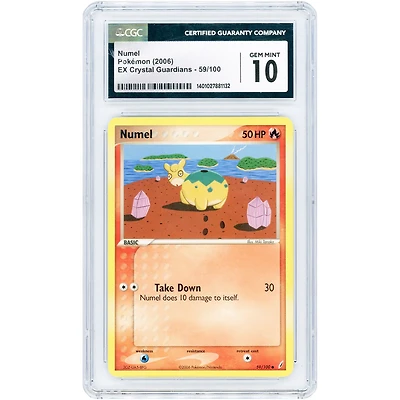 Numel 2006 Pokemon EX Crystal Guardians Common #59 CGC Authenticated 10 Card