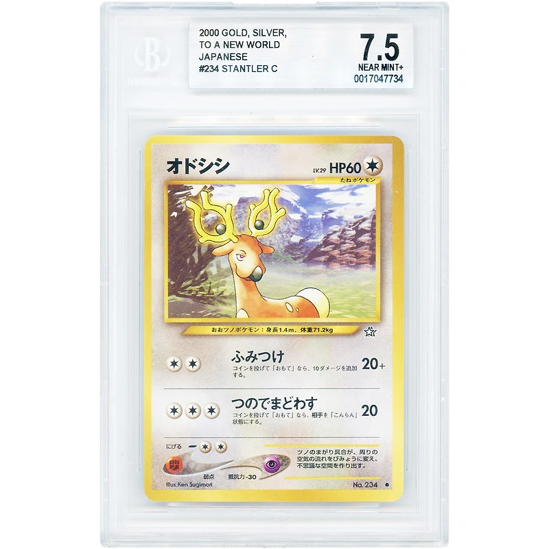 Stantler 2000 Pokemon Neo Genesis Japanese Common #234 BGS Authenticated 7.5 Card