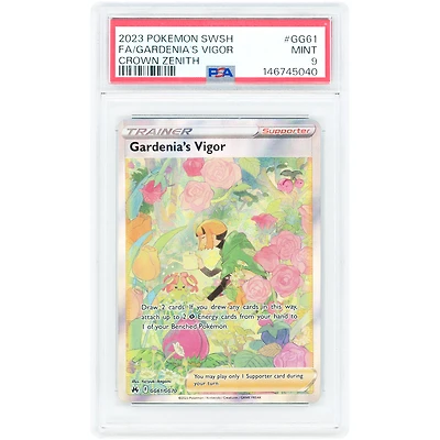 Gardenia's Vigor 2023 Pokemon Crown Zenith: Galarian Gallery Ultra Rare #GG61 PSA Authenticated 9 Card