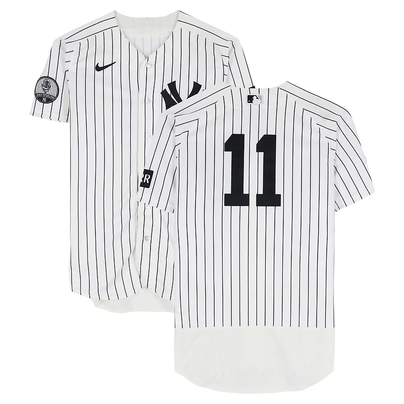 Anthony Volpe New York Yankees Game-Used #11 White Pinstripe Jersey vs. Boston Red Sox on June 7, 2026