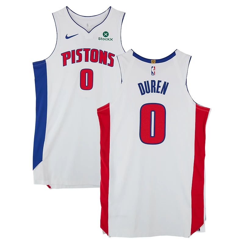 Jalen Duren Detroit Pistons Game-Used #0 White Nike Jersey vs. Orlando Magic on May 1 and vs. Cleveland Cavaliers on May 15, 2026 - Size 52+6