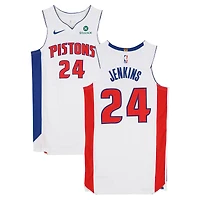 Daniss Jenkins Detroit Pistons Game-Used #24 White Nike Jersey Worn During Games Played on April 25, 27, and 29, 2026 - Size 46+6