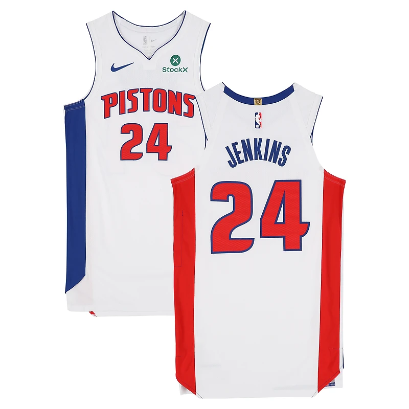Daniss Jenkins Detroit Pistons Game-Used #24 White Nike Jersey Worn During Games Played on May 5, 7, 9, and 11, 2026 - Size 46+6