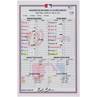 Washington Nationals Game-Used Lineup Card vs. Atlanta Braves on May 23, 2026
