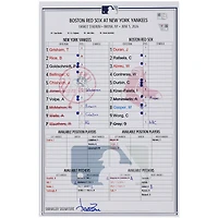 New York Yankees Game-Used Lineup Card vs. Boston Red Sox on June 5, 2026