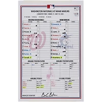 Washington Nationals Game-Used Lineup Card vs. Miami Marlins on May 10, 2026