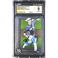 Max Fried New York Yankees Autographed 2025 Topps Chrome #39 CGC Fanatics Witnessed Authenticated 9/10 Card