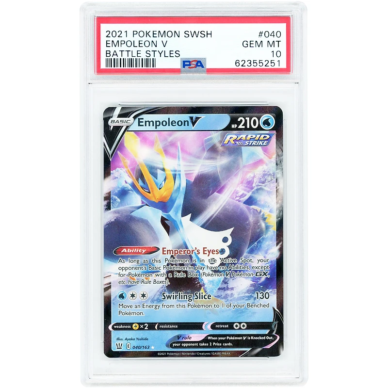 Empoleon V 2021 Pokemon Battle Styles Ultra Rare #040 PSA Authenticated 10 Card