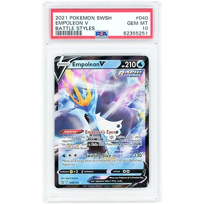 Empoleon V 2021 Pokemon Battle Styles Ultra Rare #040 PSA Authenticated 10 Card