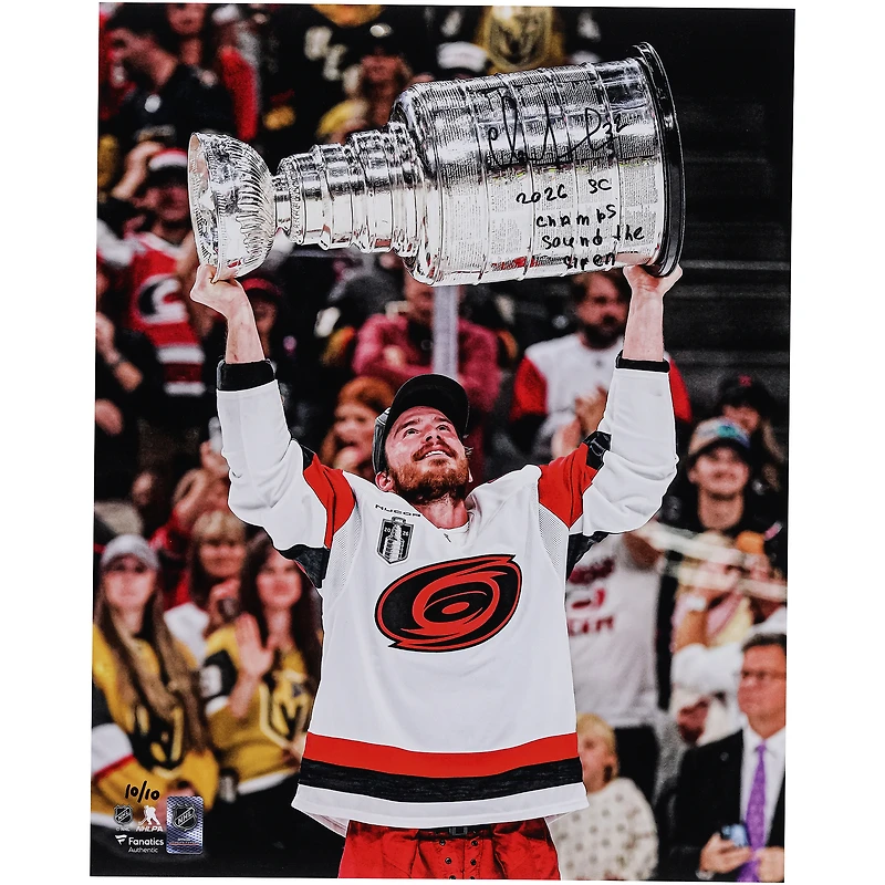 Andrei Svechnikov Carolina Hurricanes Autographed 16" x 20" 2026 Stanley Cup Champions Raising Cup Photograph with Multiple Inscriptions - Limited Edition #10/10