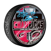 Brandon Bussi Carolina Hurricanes Autographed 2026 Stanley Cup Champions Hockey Puck