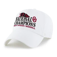 Men's '47 White Oklahoma Sooners Three-Time NCAA Baseball Men's College World Series Champions Clean Up Adjustable Hat