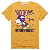 Unisex Homage  Gold Minnesota Vikings x Peanuts Welcome to U.S. Bank Stadium Graphic Tri-Blend T-Shirt