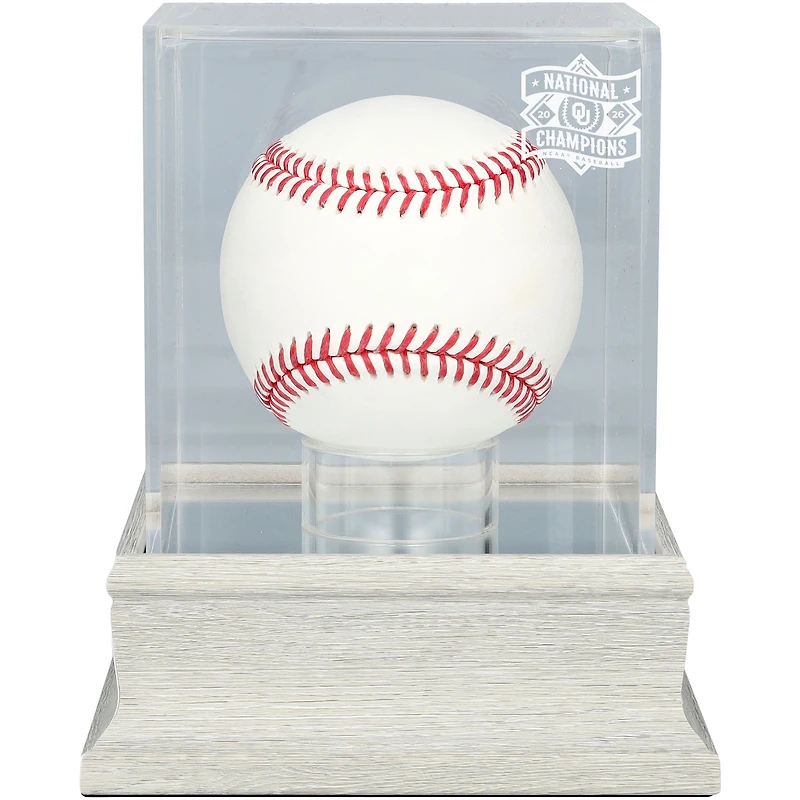 Oklahoma Sooners 2026 NCAA Baseball Men's College World Series Champions Slate Gray Logo Baseball Display Case - UV Protected