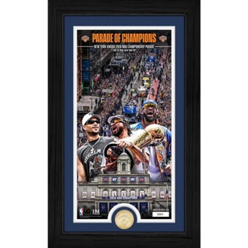 Highland Mint New York Knicks 2026 NBA Finals Champions Parade 12" x 20" Bronze Coin Photo Mint