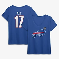 Women's Josh Allen Royal Buffalo Bills USA 250 Name & Number V-Neck T-Shirt