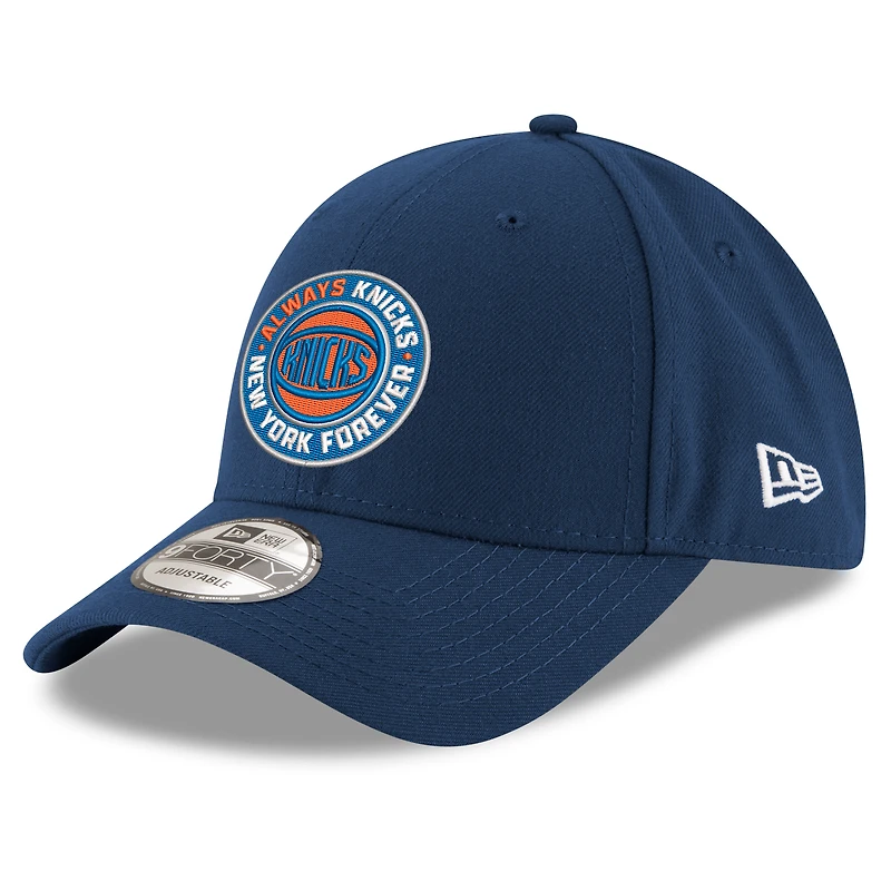 Youth New Era Navy New York Knicks New York Forever Adjustable Hat