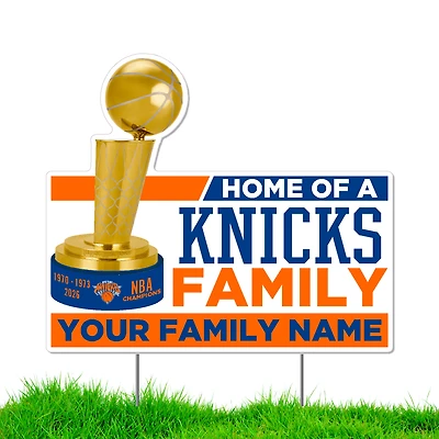 New York Knicks 2026 NBA Finals Champions 22" x 19" Personalized Trophy Lawn Sign