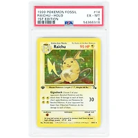 Raichu 1999 Pokemon Fossil 1st Edition Holo Rare #14 PSA Authenticated 6 Card