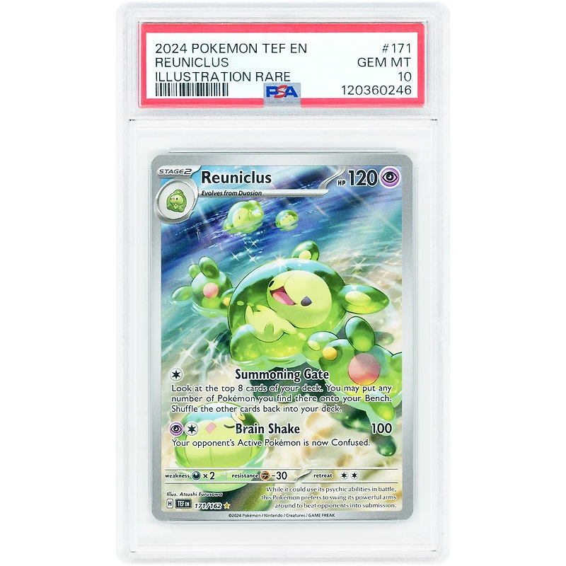Reuniclus 2024 Pokemon Temporal Forces Illustration Rare #171 PSA Authenticated 10 Card