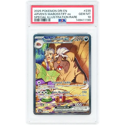 Arven's Mabosstiff ex 2025 Pokemon Destined Rivals Special Illustration Rare #235 PSA Authenticated 10 Card
