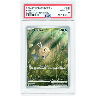 Feebas 2024 Pokemon Surging Sparks Illustration Rare #198 PSA Authenticated 10 Card