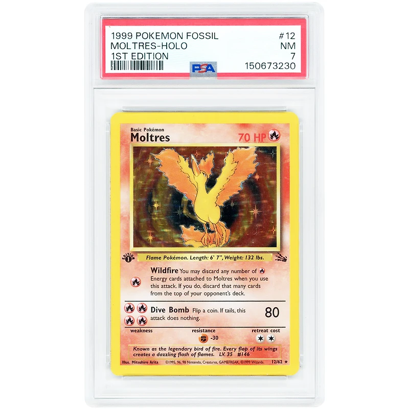 Moltres 1999 Pokemon Fossil 1st Edition Holo Rare #12 PSA Authenticated Card