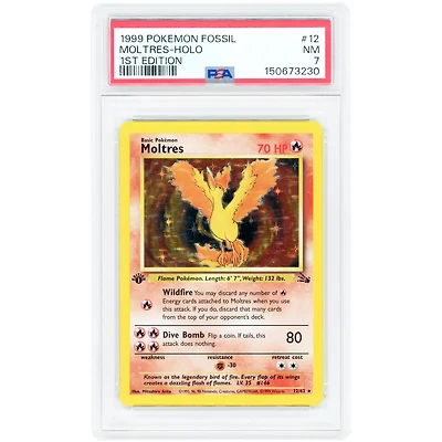 Moltres 1999 Pokemon Fossil 1st Edition Holo Rare #12 PSA Authenticated Card