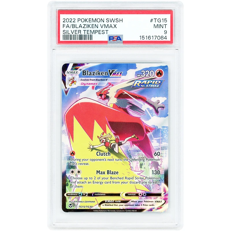 Blaziken VMAX 2022 Pokemon Silver Tempest Trainer Gallery Ultra Rare #TG15 PSA Authenticated 9 Card