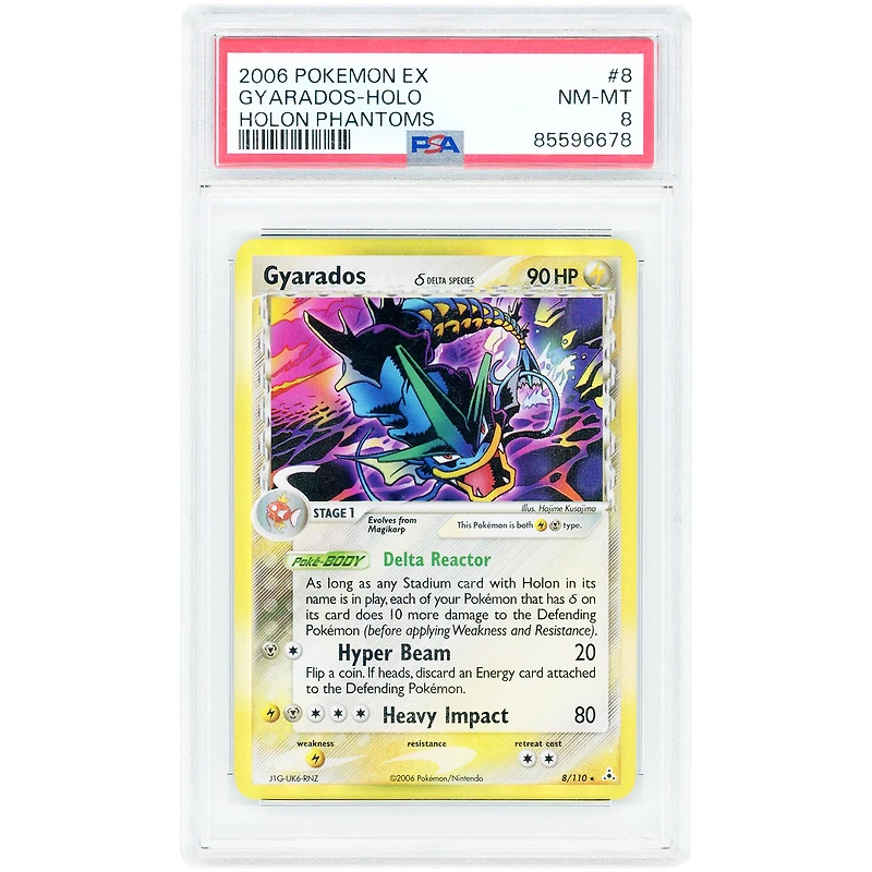 Gyarados Delta Species 2006 Pokemon EX Holon Phantoms Holo Rare #8 PSA Authenticated 8 Card