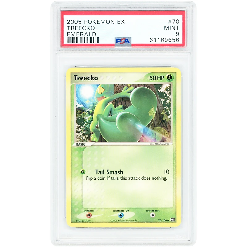 Treecko 2005 Pokemon EX Emerald Common #70 PSA Authenticated 9 Card