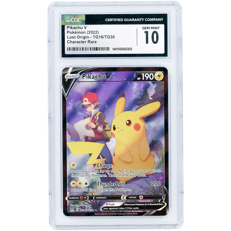Pikachu V 2022 Pokemon Lost Origin Trainer Gallery Ultra Rare #TG16 CGC Authenticated 10 Card