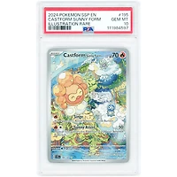 Castform Sunny Form 2024 Pokemon Surging Sparks Illustration Rare #195 PSA Authenticated 10 Card