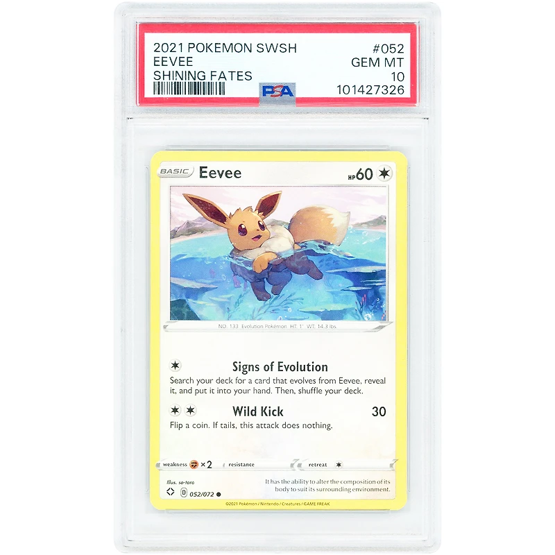 Eevee 2021 Pokemon Shining Fates Common #52 PSA Authenticated 10 Card