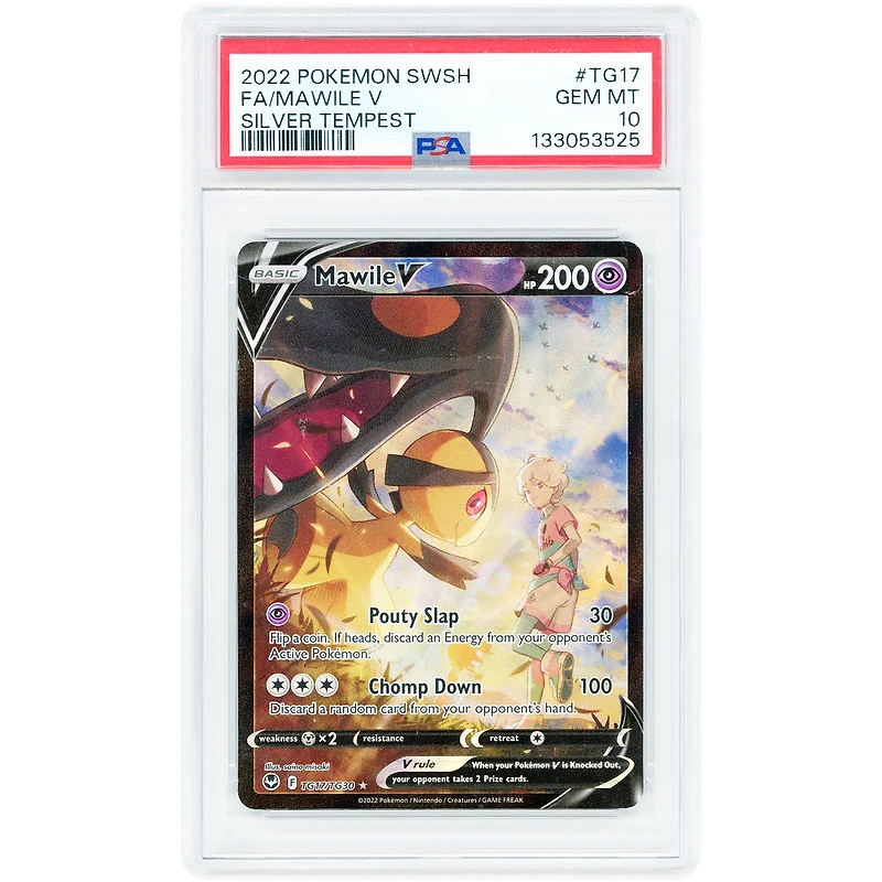 Mawile V 2022 Pokemon Silver Tempest Trainer Gallery Ultra Rare #TG17 PSA Authenticated 10 Card