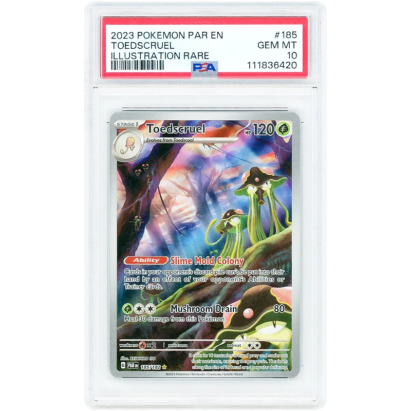 Toedscruel 2023 Pokemon Paradox Rift Illustration Rare #185 PSA Authenticated 10 Card