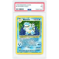 Blastoise 1999 Pokemon Base Set Unlimited Holo Rare #2 PSA Authenticated 7 Card